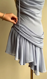 Lilac Halter Sheath Chiffon Short Party Dresses Homecoming Dresses, HZ0319