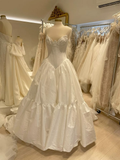 Retro White Sweetheart A-Line Long Bridal Dresses Pretty Wedding Dresses, HZ0319