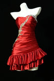 Vintage Red Strapless Sweetheart Design Sheath Satin Party Dress Homecoming Dress HZ0319