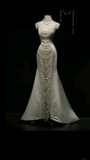 Gorgeous Off Shoulder Mermaid Pearls Chic Wedding Dresses Birthday Outfits, HZ0319
