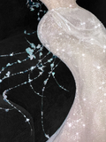 Gorgeous Sparkling Champagne Sequin Sweetheart Mermaid Elegant Chiffon Evening Dress Prom Dresses HZ0319