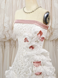 Vintage 3D Flowers Applique Strapless Design A-Line Short Homecoming Dress Party Dress HZ0319