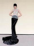 Elegant Prom Dress High Collar Beading Gala Dress Evening Gown Cocktail Party Outfits HZ0319