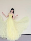 Charming Prom Dress Strapless Pleated Tulle Gala Dress Evening Gown Cocktail Party Outfits HZ0319