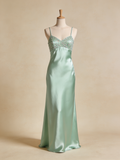 Sparkling Prom Dress Satin Spaghetti Straps Beading Gala Evening Gown Dress Cocktail Outfits HZ0319