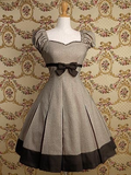 Retro Khaki A-Line Bowdot Short Party Dress Vintage Homecoming Dress, HZ0319
