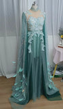 Fashion Prom Dress High Collar Pleated Tulle Evening Dresses Gala Gown Birthday Party Outfits HZ0319