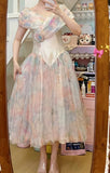 Colorful Prom Dress V-neck Pleated Evening Dress Long Cocktail Outfits Gala Gown HZ0319