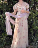 Charming Imperial Prom Dress Crew Neck Pleated Print Gala Gown Evening Dress Party Outfits HZ0319