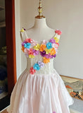 Colorful Homecoming Dress Crew Neck Pleated Floral Short Prom Dress Back to School Outfits Graduation Dress HZ0319