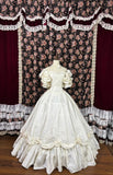 Retro Beige Off-the-shoulder A-Line Satin Quinceanera Dresses Evening Ball Gowns, HZ0319