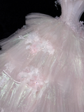 Stunning Pink A-Line Tulle Beaded Long Evening Party Dress Birthday Ball Gown, HZ0319