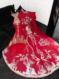 Retro Sparkling Beaded Sequin Mermaid Design Exquisite Embroidery Wedding Outfit Evening Dress Prom Dresses HZ0319