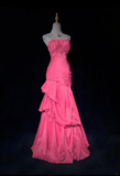 Light Pink Prom Dress Spaghetti Straps Mermaid Beading Vintage Long Party Dress Birthday Outfits, HZ0319