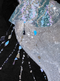 Gorgeous Sparkling Blue Sequin Beaded Mermaid Elegant Chiffon Evening Dress Prom Dresses HZ0319