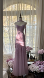 Retro Pink Sparkling Beaded Mermaid Chiffon Evening Dress Prom Dress HZ0319