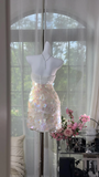 Gorgeous Princess Sequin Strapless Sheath Elegant Chiffon Homecoming Dress Evening Dress Prom Dresses HZ0319