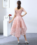 Vintage Pink Applique Off-the-shoulder Design A-line Tulle Party Dress Homecoming Dress HZ0319