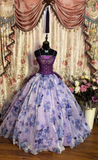 Lilac Straps A-Line Chiffon Quinceanera Dresses Sweet 16 Birthday Ball Gowns, HZ0319