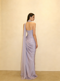 Elegant Prom Dress V-neck Pleated Mermaid Evening Dress Gala Dress HZ0319