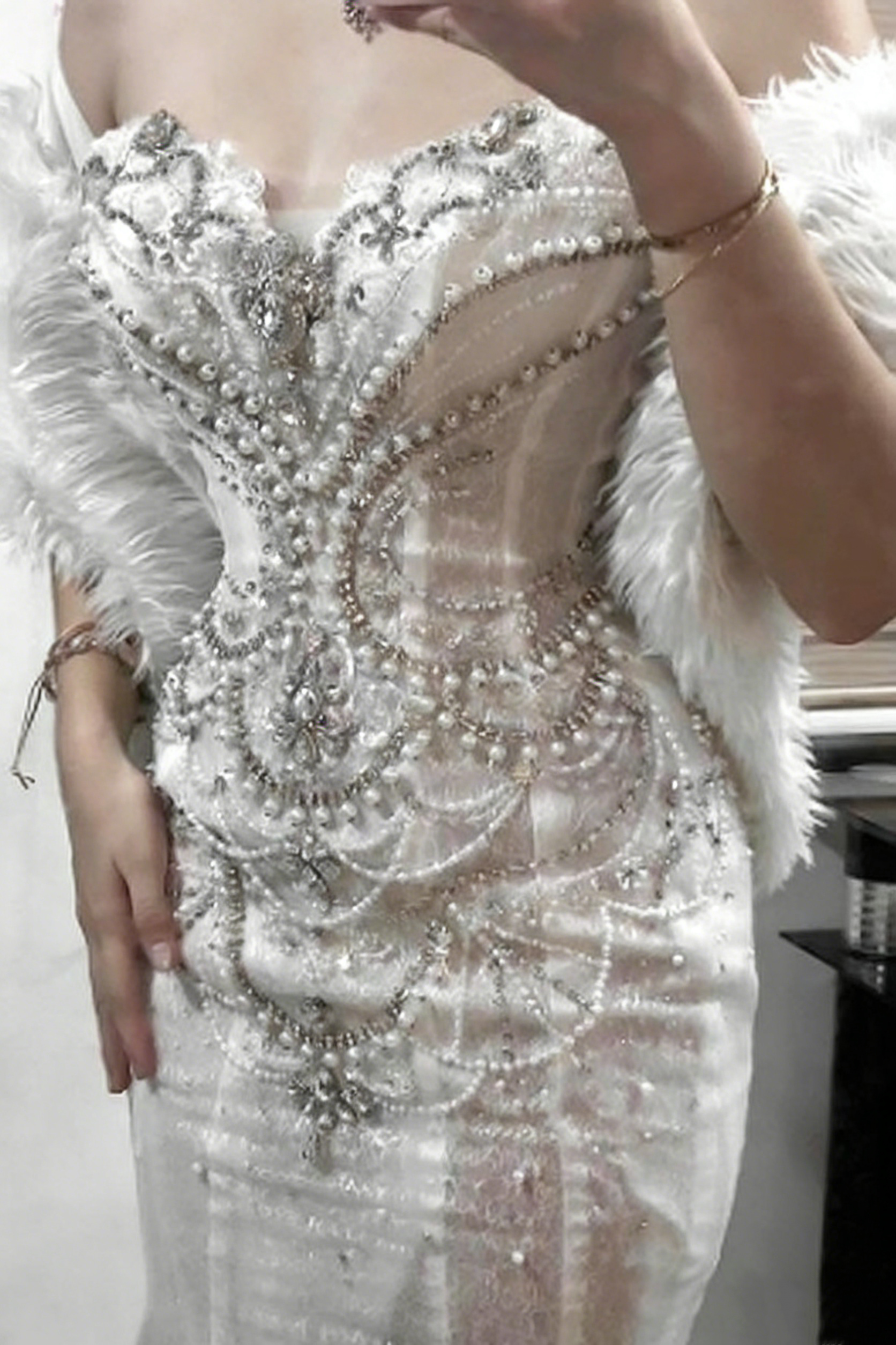 Gorgeous Sweetheart Mermid Beading Long Party Dress Wedding Dress, HZ0319