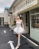 Elegant Spaghetti Straps Sleeveless Tiered Lace Ballet Skirt Homecoming Dress with Handmade Flower HZ0319