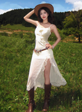 Summer Seaside Irrugualr Spaghetti Straps Flower Ruffle Skirt Party Dress Women Dress Summer Dress HZ0319