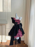 Gorgeous Asymmetrical Neckline Bowknot Pearl Rose Sweet 16 Dress Homecoming Dress Short Prom Dress HZ0319