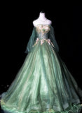 Gorgeous Strapless Applique Tiered Tulle Party Dress Sweet 16 Dress Long Prom Dress HZ0319