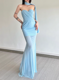 Sexy Sweetheart Neckline Cross Pleated Tulle Long Skirt Women Summer Dress Vacation Dating Dress HZ0319