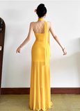 Seaside Halter Pleated Backless Tulle Island Long Skirt Women Summer Dress Date Dress HZ0319