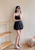 Sexy A Line Black Spaghetti Straps Short Party Skirt Women Summer Vacation Seaside Date Dress HZ0319
