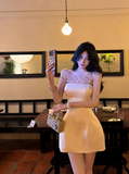 Elegant A Line Crew Neck Beading Tulle Short Party Skirt Women Summer Vacation Seaside Date Dress HZ0319