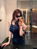 Sexy Halter Sheath Short Summer Skirt Women Date Party Dress HZ0319