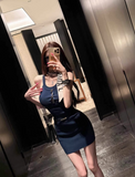 Sexy Halter Sheath Short Summer Skirt Women Date Party Dress HZ0319
