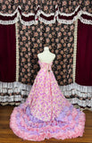 Cute Strapless Floral Tiered Ruffle Birthday Party Dress Quinceanera Dress Prom Dress Evening Dress HZ0319