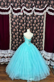 Gorgeous Asymmetrical Neck Crystal Beaded Pleated Rhinestone Tulle Ball Gown Prom Dress Birthday Quinceanera Dress Evening Dress HZ0319
