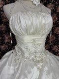Elegant Strapless Embroidered Flower Beading Lace Pleated Tiered Ball Gown Quinceanera Dress Birthday Dress Prom Dress HZ0319