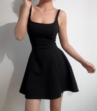 Sexy A Line Spaghetti Straps Casual Short Skirt Summer Vacation Seaside Dress Women Date Dress HZ0319