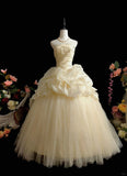 Elegant Strapless Rhinestone Pleated Tiered Tulle Ball Gown Sweet 16 Dress Birthday Party Dress Prom Dress HZ0319