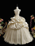 Gorgeous Strapless Rhinestone Crystal Pleated Tiered Tulle Ball Gown Sweet 16 Dress Birthday Party Dress Prom Dress HZ0319