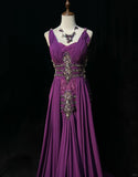 Vintage Crystal Pleated Floor Length Prom Dress Evening Dress Birthday Dress Gala Dress HZ0319