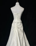 Elegant A Line Strapless Lace Floor Length Prom Dress Wedding Dress Evening Dress Party Dress HZ0319