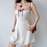 Versatile A Line Spaghetti Straps Lace up Short Skirt Summer Vacation Dress Women Teenage Girl Dress HZ0319