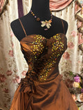 Beauty Prom Dress Spaghetti Straps Pleated Sequins Ball Gown Evening Dress Birthday Dress Quinceanera Dress HZ0319