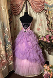Sweet Prom Dress Strapless Flower Pleated Ball Gown Evening Dress Party Birthday Dress HZ0319