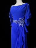 Elegant Prom Dress Crew Neck Asymmetrical Hem Evening Dress Gala Dress Business Dinner Dress HZ0319