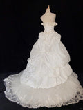 Stunning Wedding Dress Spaghetti Straps Pleated Beading Ball Gown Prom Dress Evening Dress Wedding Dress HZ0319