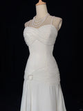 Elegant Prom Dress Spaghetti Straps Pleated Prom Gown Evening Dress Gala Dress Business Dinner Dress Wedding Dress HZ0319