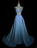 Shiny Prom Dress Spaghetti Straps Backless Evening Dress Gala Dress Business Dinner Dress HZ0319